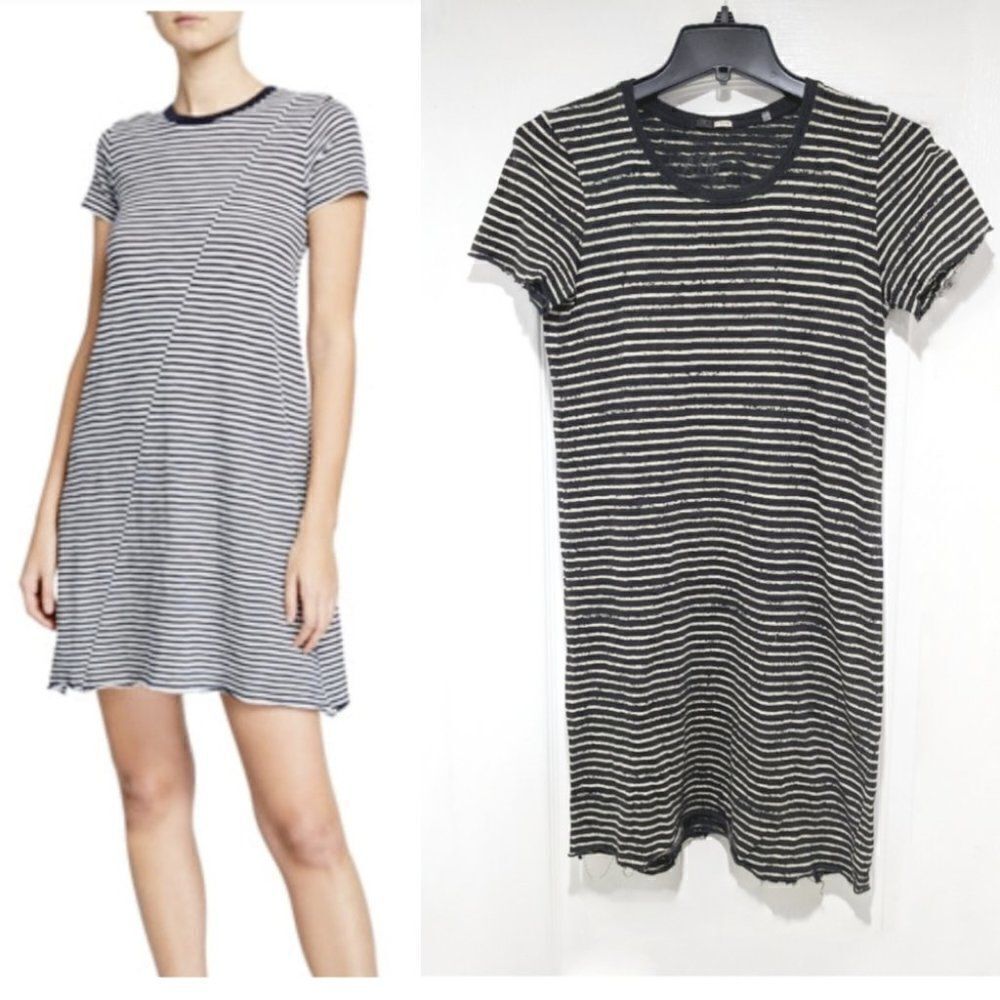 Atm Anthony Thomas Melillo | Distressed stripe tee dress